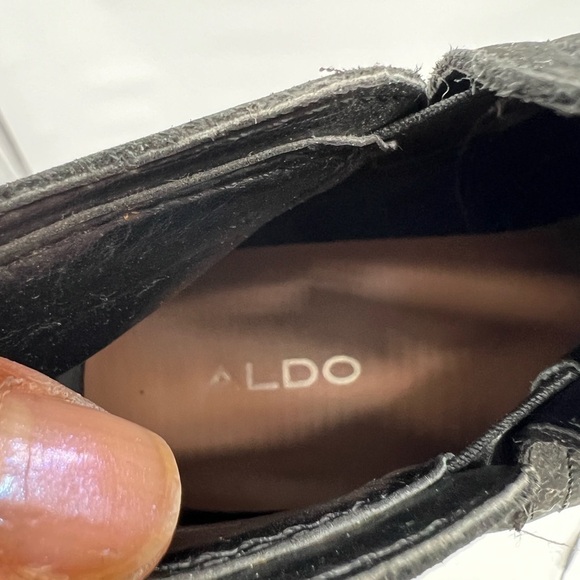 Aldo black faux leather pull on boots shoes size 10 - Picture 11 of 11